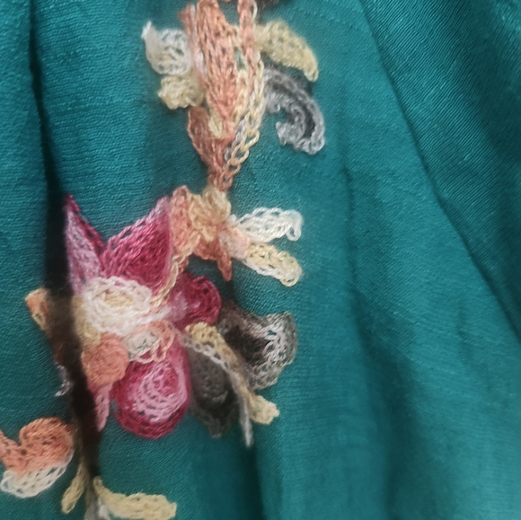 Anthropologie Size 2X Kindred green floral embroidery maxi dress - Picture 6 of 11